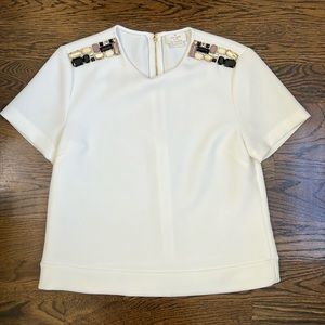 Kate Spade White Embellished Blouse